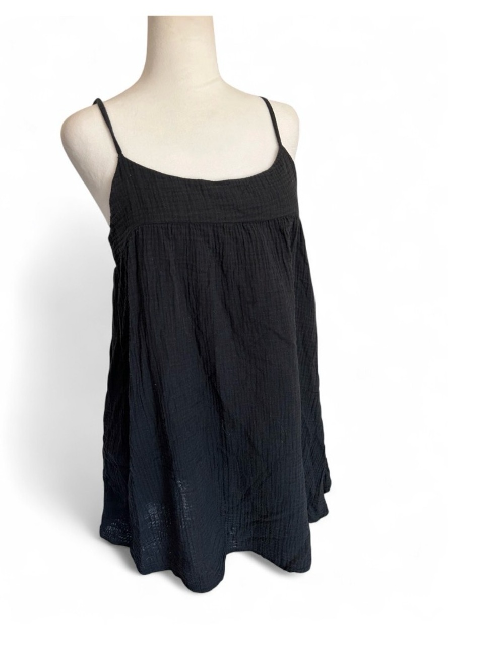 Show Me Your Mumu 100% cotton  Black linen Spaghetti Strap Mini dress - XS